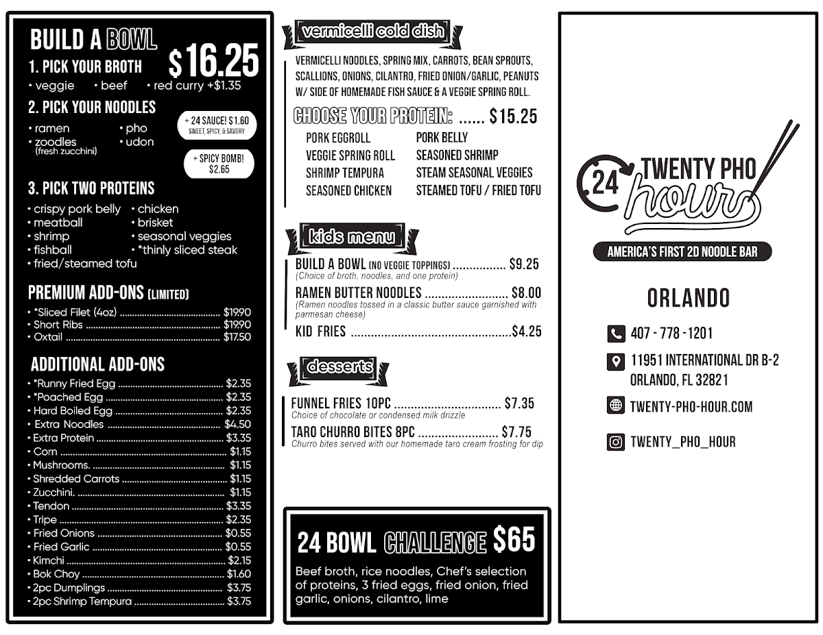 Twenty Pho Hour Photo Menu 2