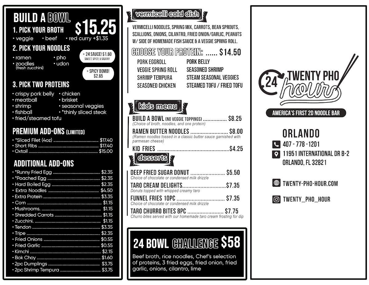 Twenty Pho Hour Photo Menu 4
