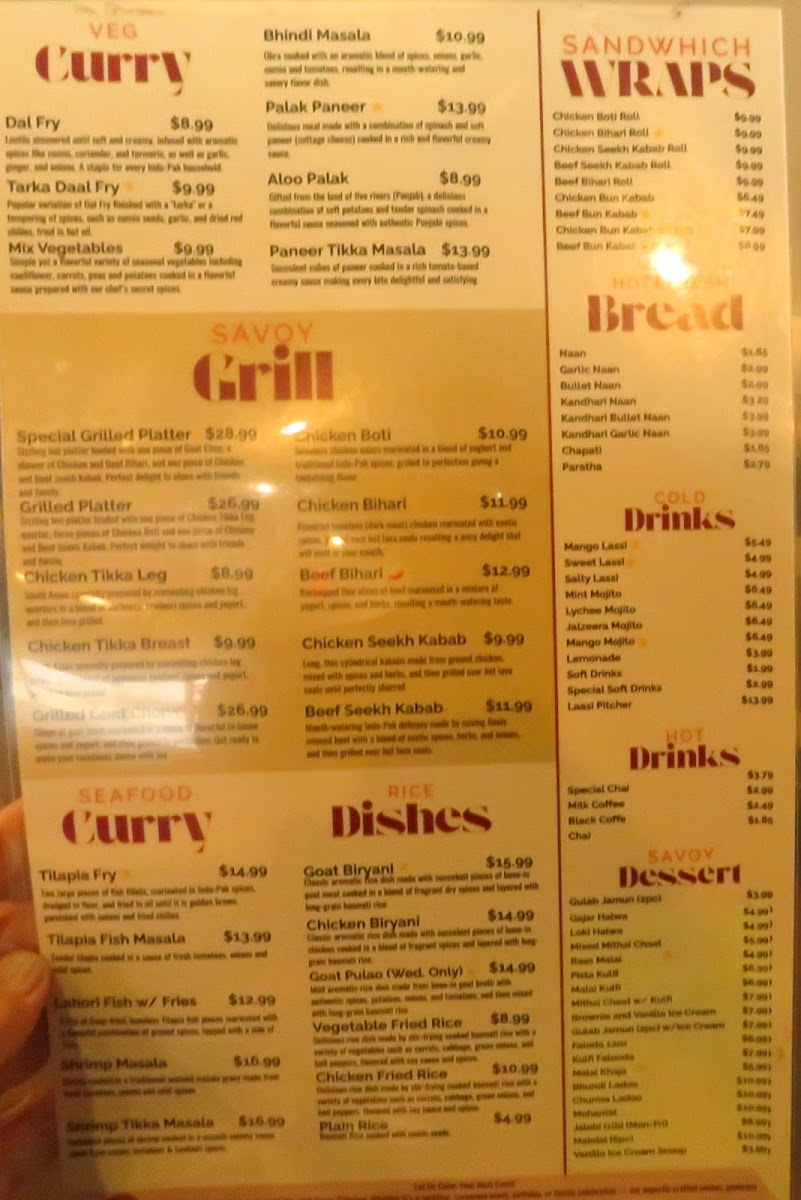 Savoy Restaurant Photo Menu 2