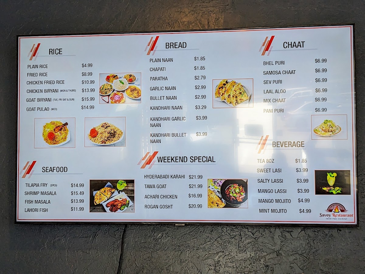 Savoy Restaurant Photo Menu 3