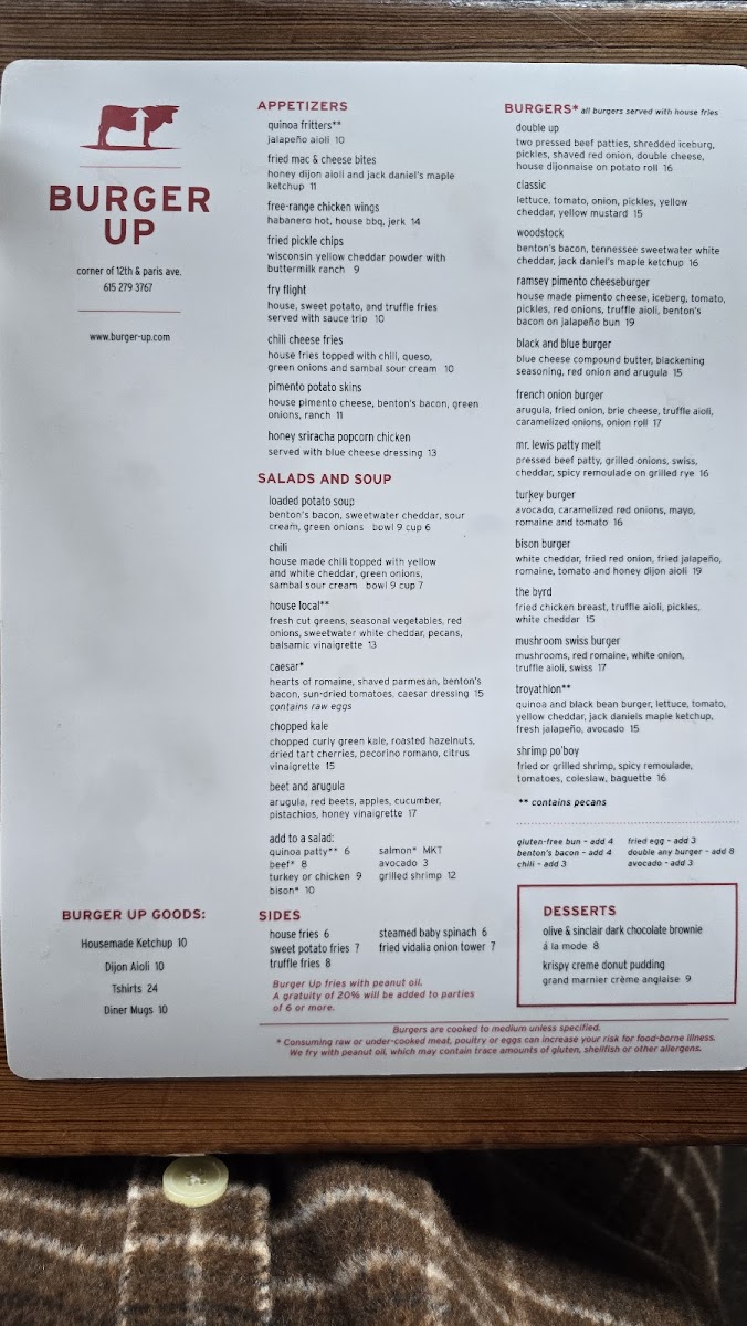 Burger Up Photo Menu 1