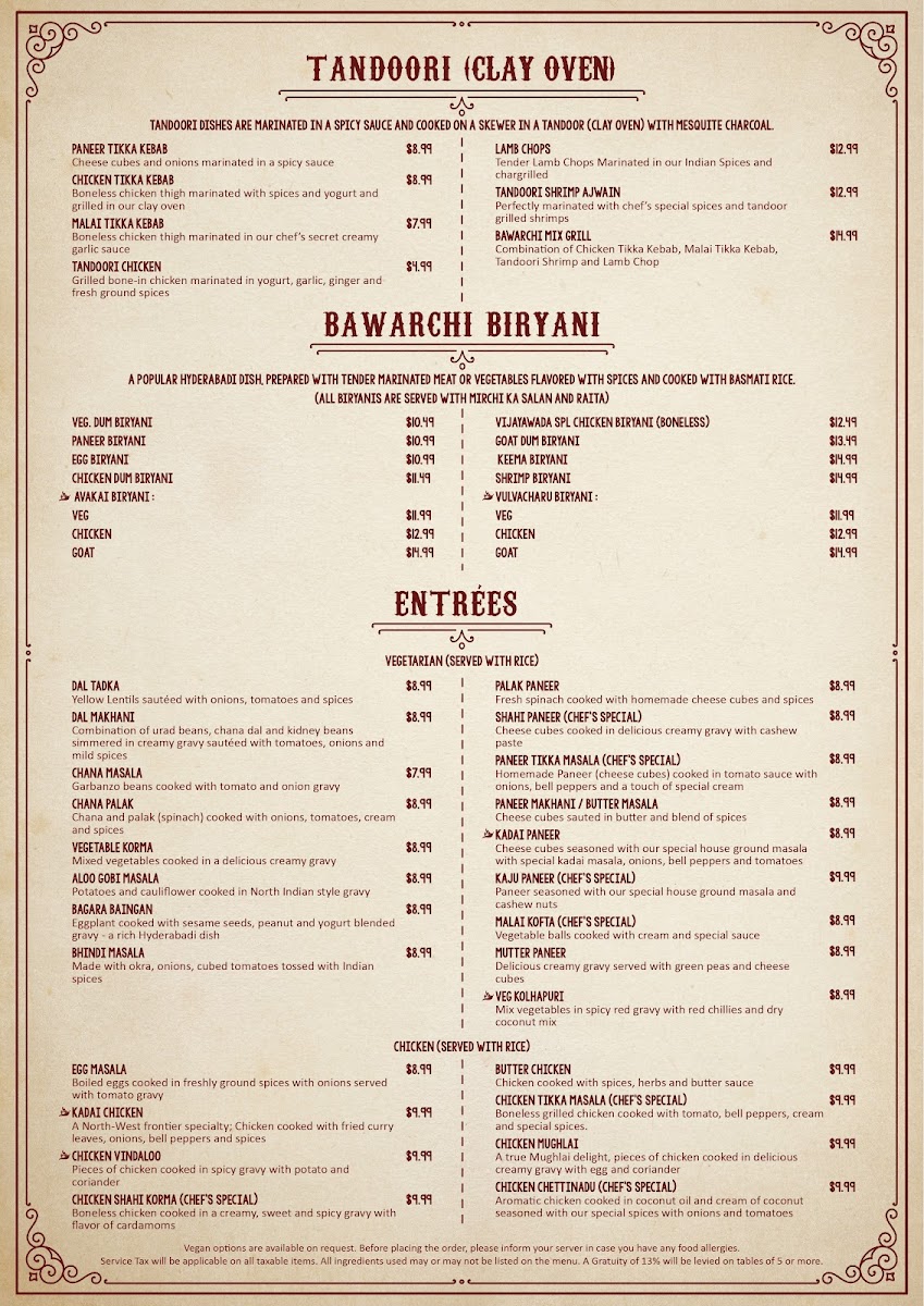 Bawarchi Biryanis - Indian Cuisine Atlanta Photo Menu 9