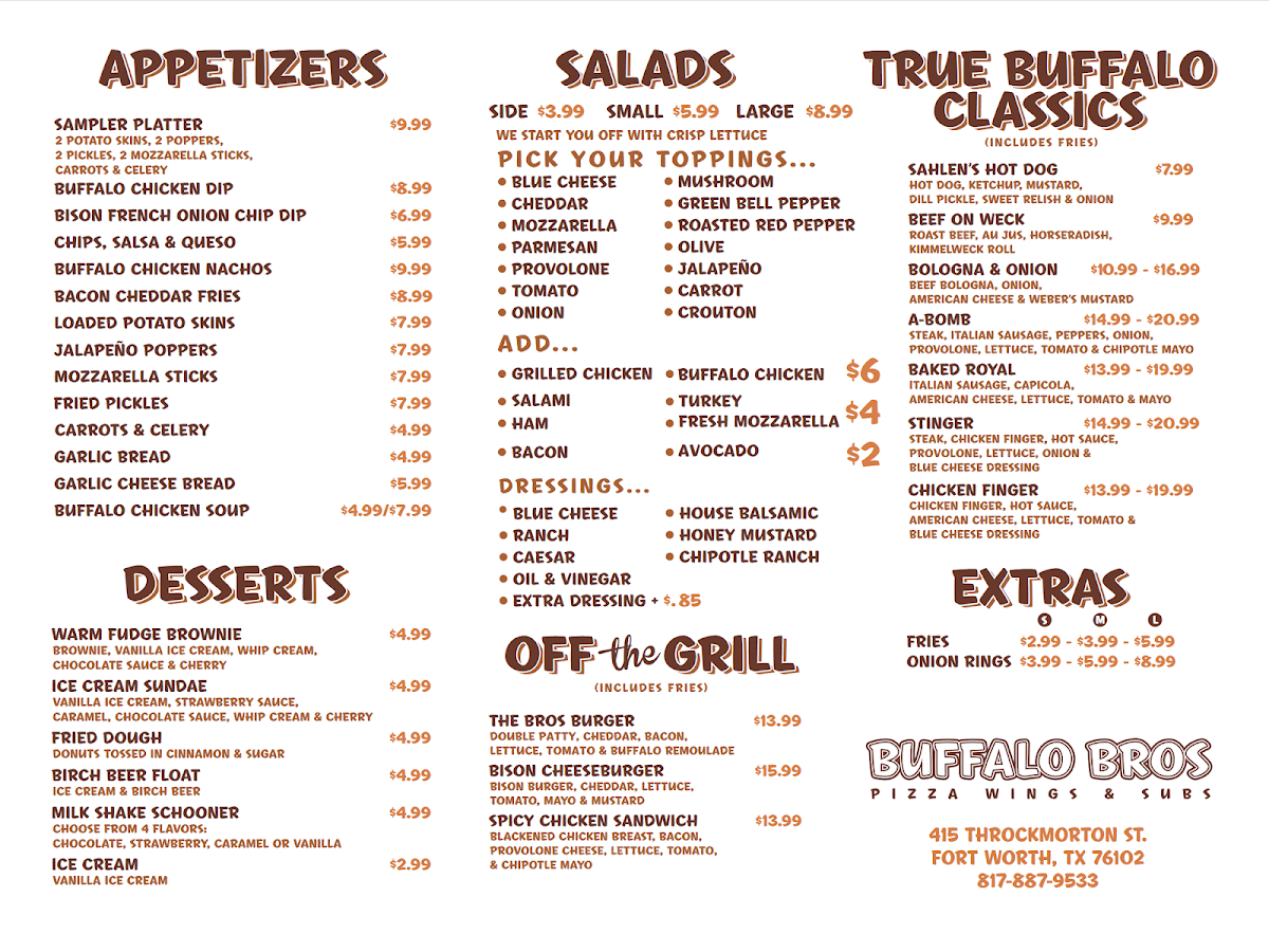 Buffalo Bros Sundance Square Photo Menu 7