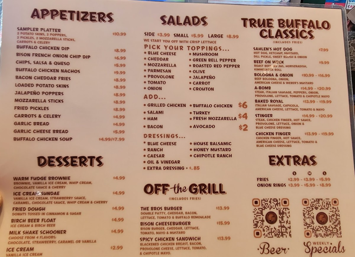 Buffalo Bros Sundance Square Photo Menu 9