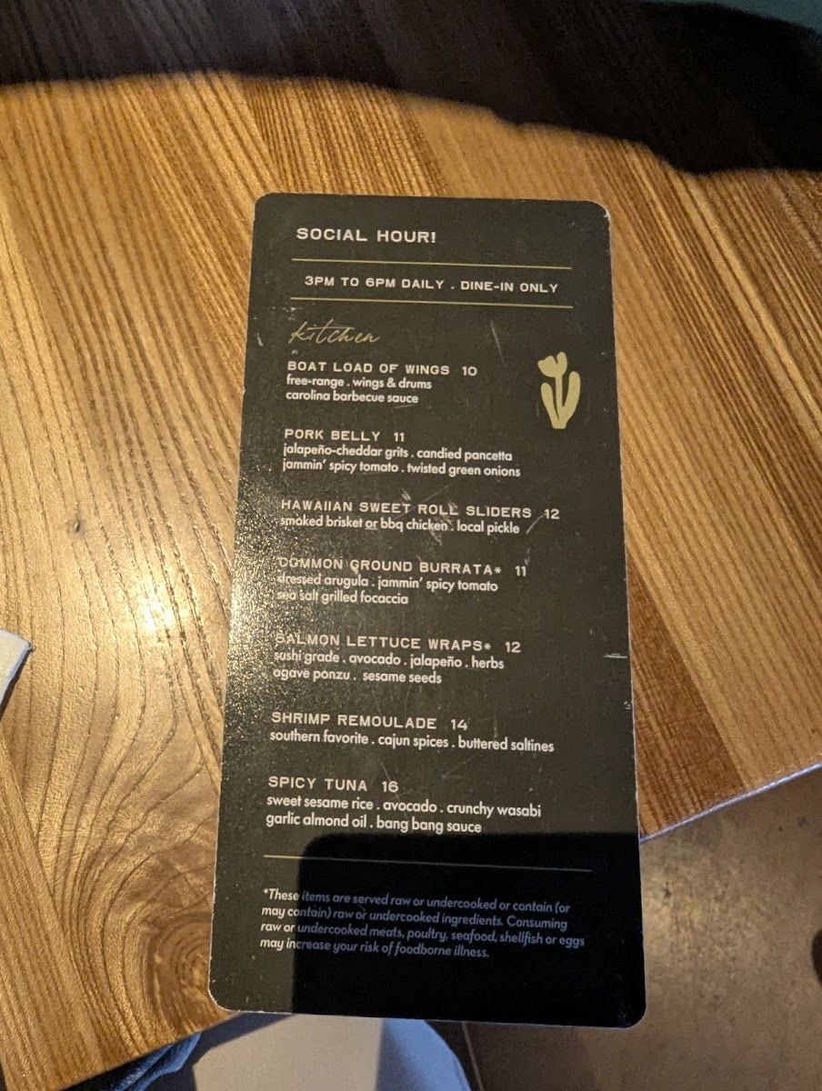 Grassroots Kitchen & Tap - Scottsdale Photo Menu 1