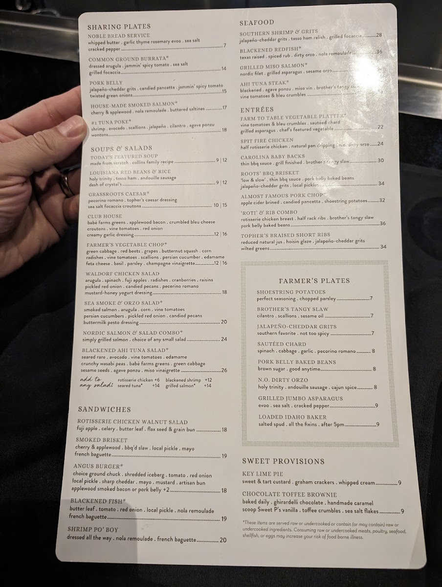 Grassroots Kitchen & Tap - Scottsdale Photo Menu 2