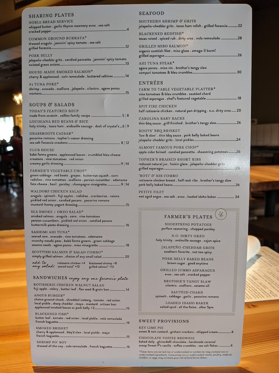 Grassroots Kitchen & Tap - Scottsdale Photo Menu 9