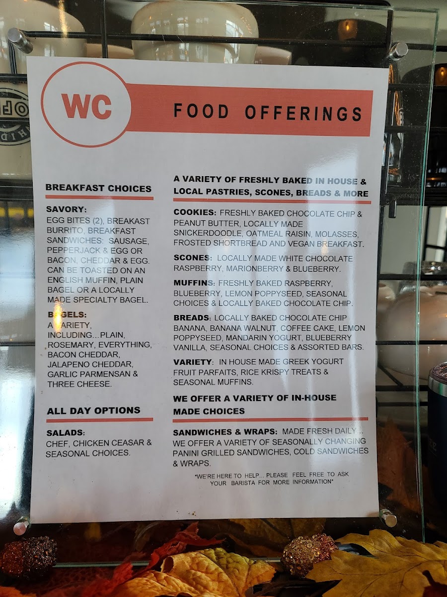 Whidbey Coffee Photo Menu 2