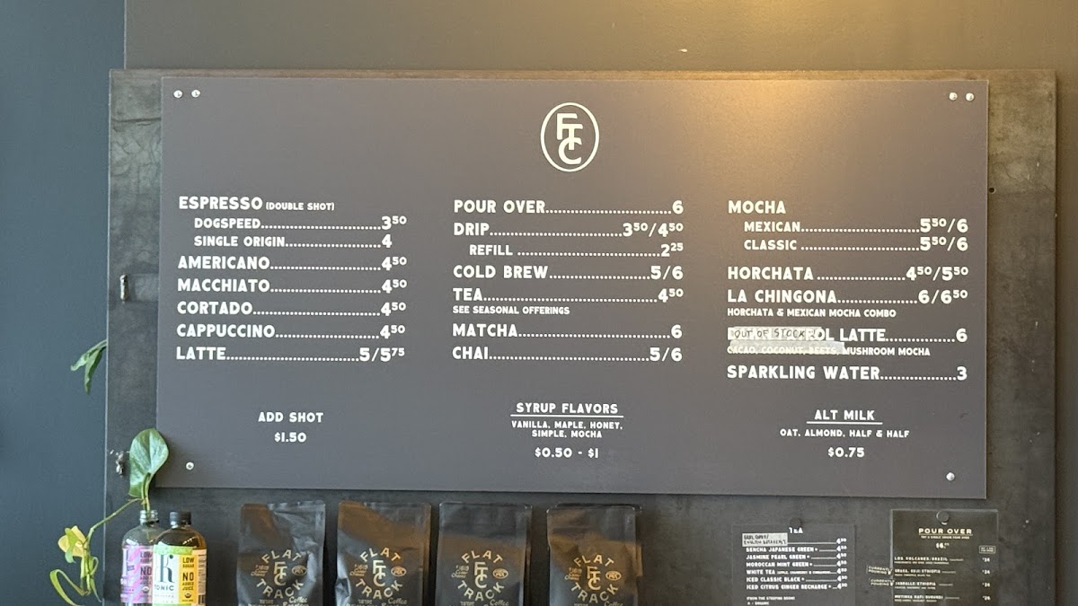 Flat Track Coffee Photo Menu 1