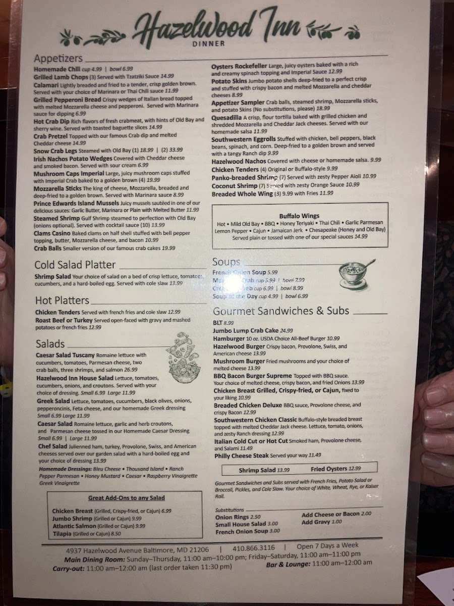 Hazelwood Inn Photo Menu 2