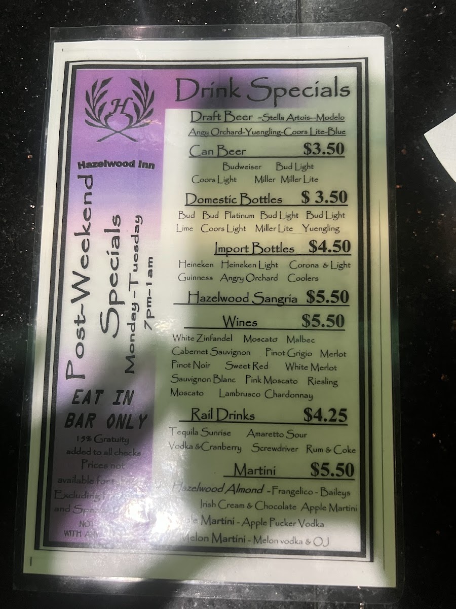 Hazelwood Inn Photo Menu 3