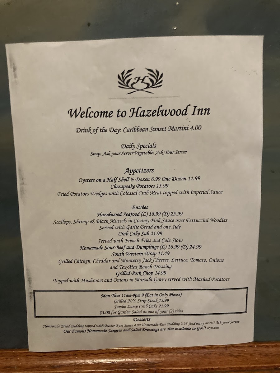 Hazelwood Inn Photo Menu 5