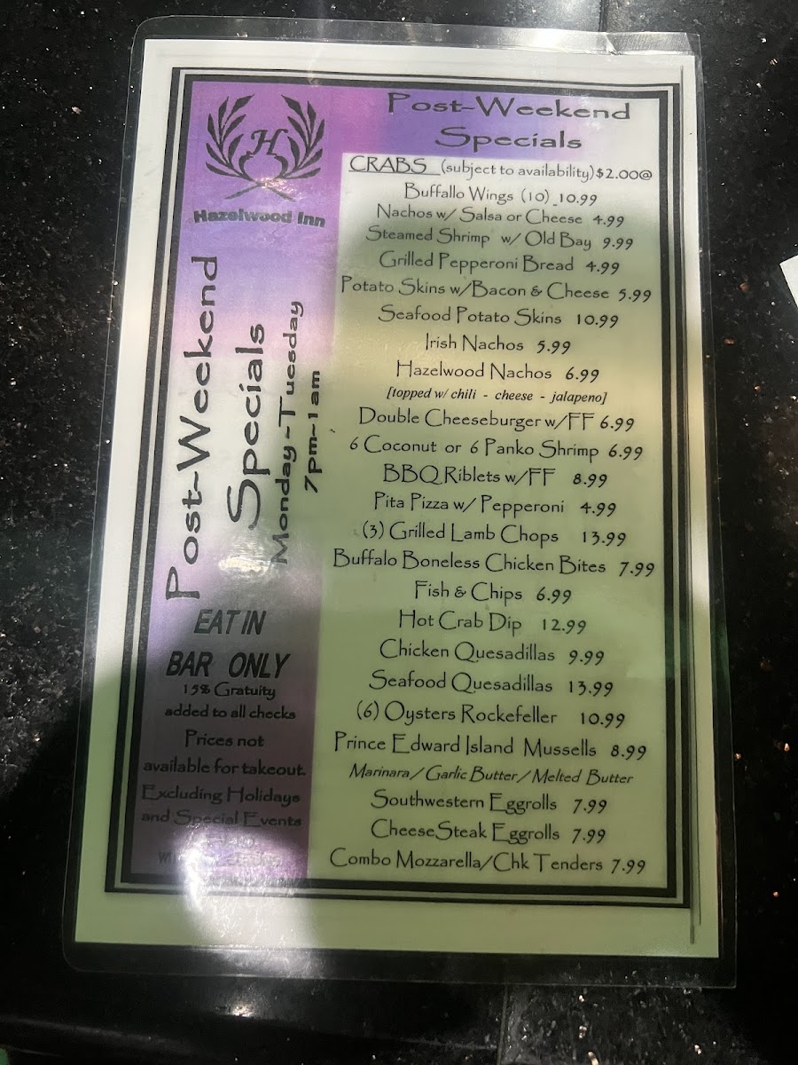 Hazelwood Inn Photo Menu 6