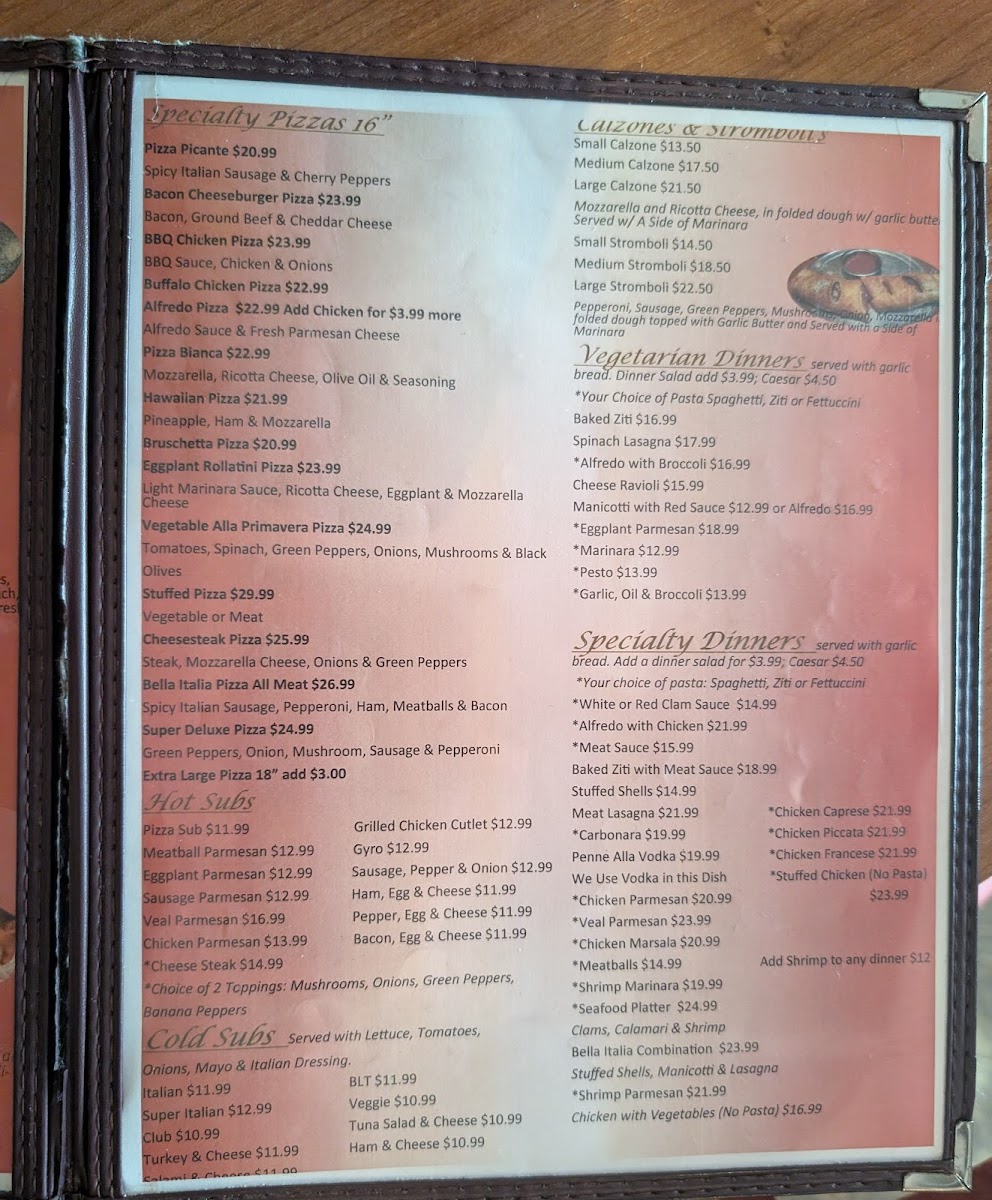 Bella Italia Pizza Photo Menu 10