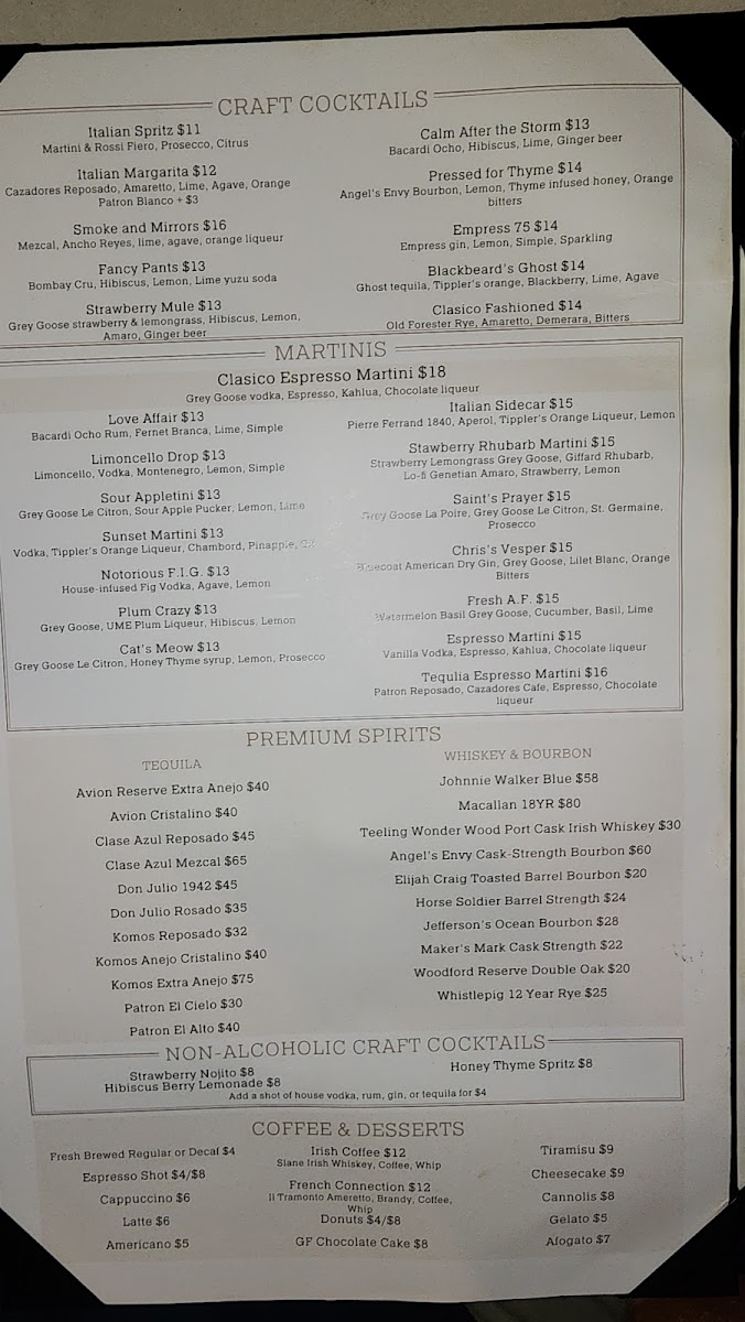 Clasico Italian Chophouse Photo Menu 10