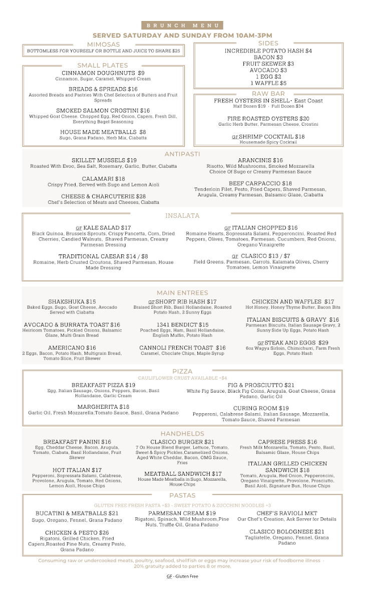 Clasico Italian Chophouse Photo Menu 2