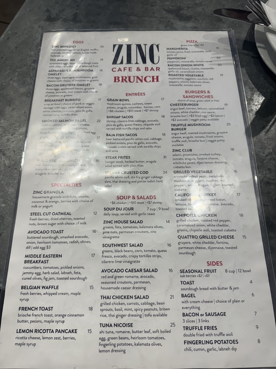 Zinc Café & Bar Photo Menu 4