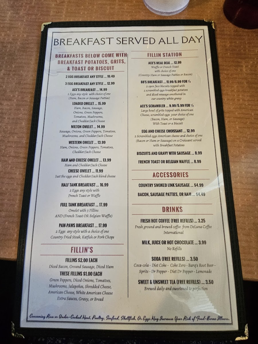 Ace's Restaurant Photo Menu 2