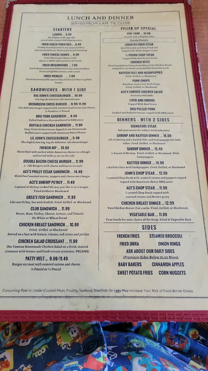 Ace's Restaurant Photo Menu 5