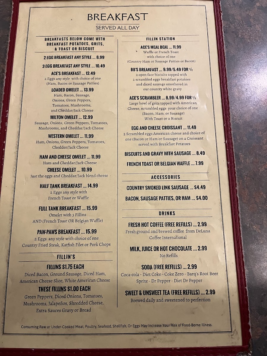 Ace's Restaurant Photo Menu 6