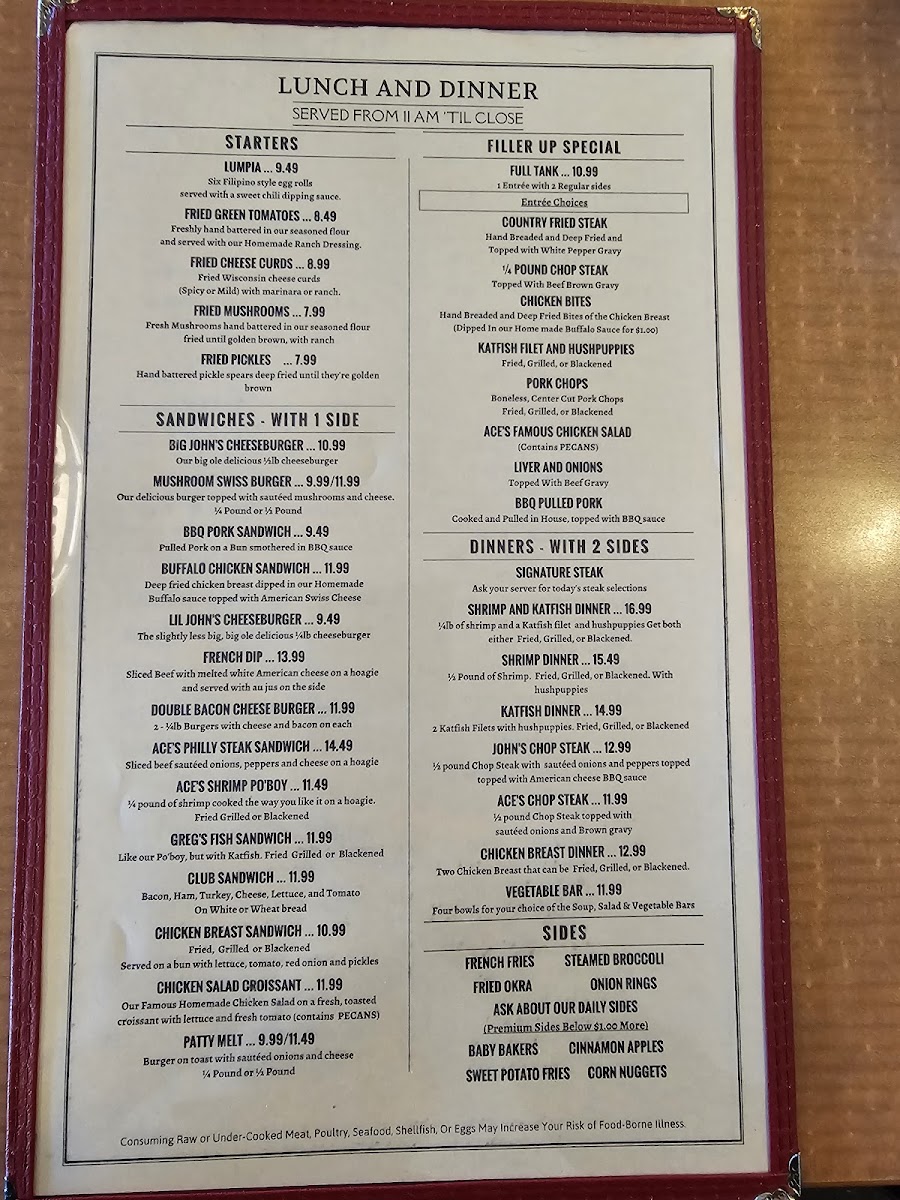 Ace's Restaurant Photo Menu 8
