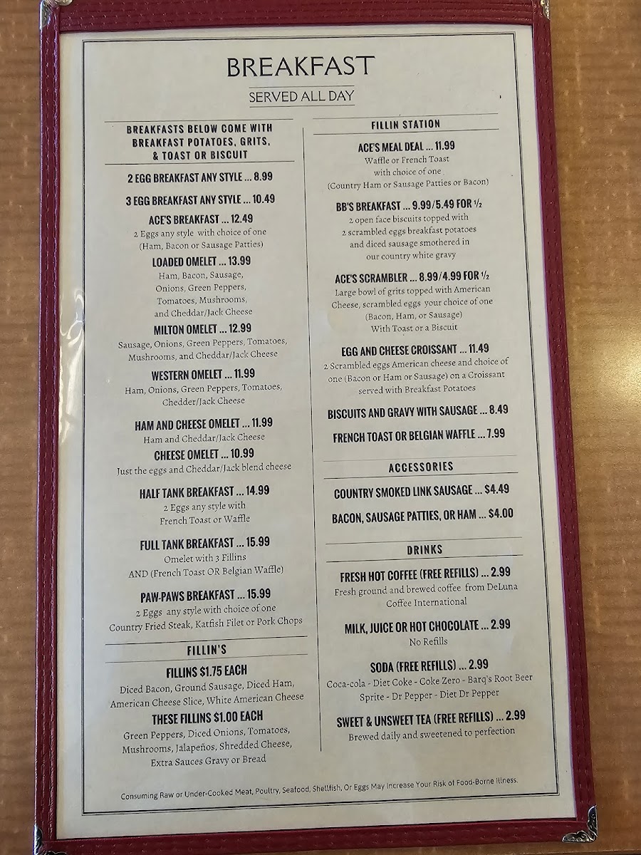 Ace's Restaurant Photo Menu 9