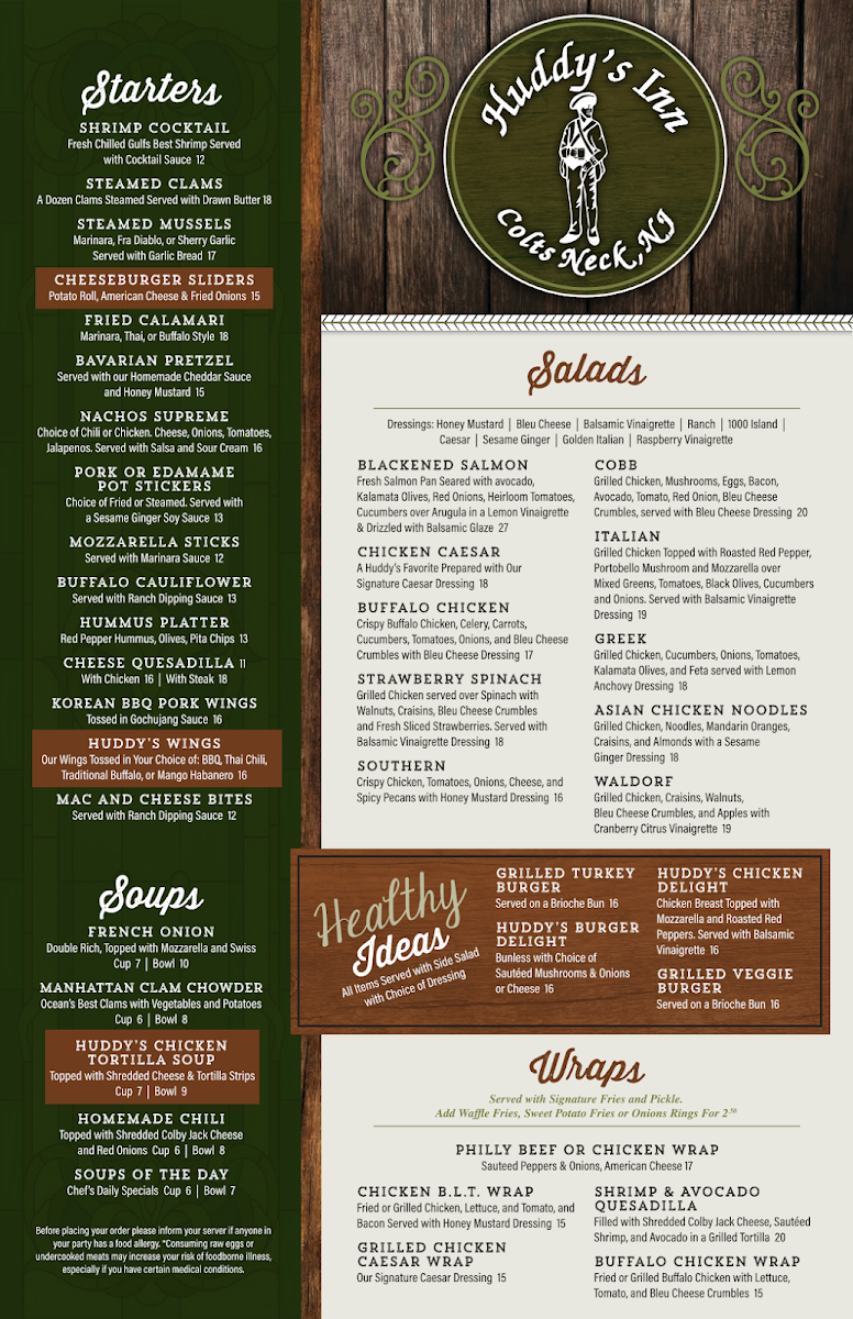 Huddy's Inn Photo Menu 1
