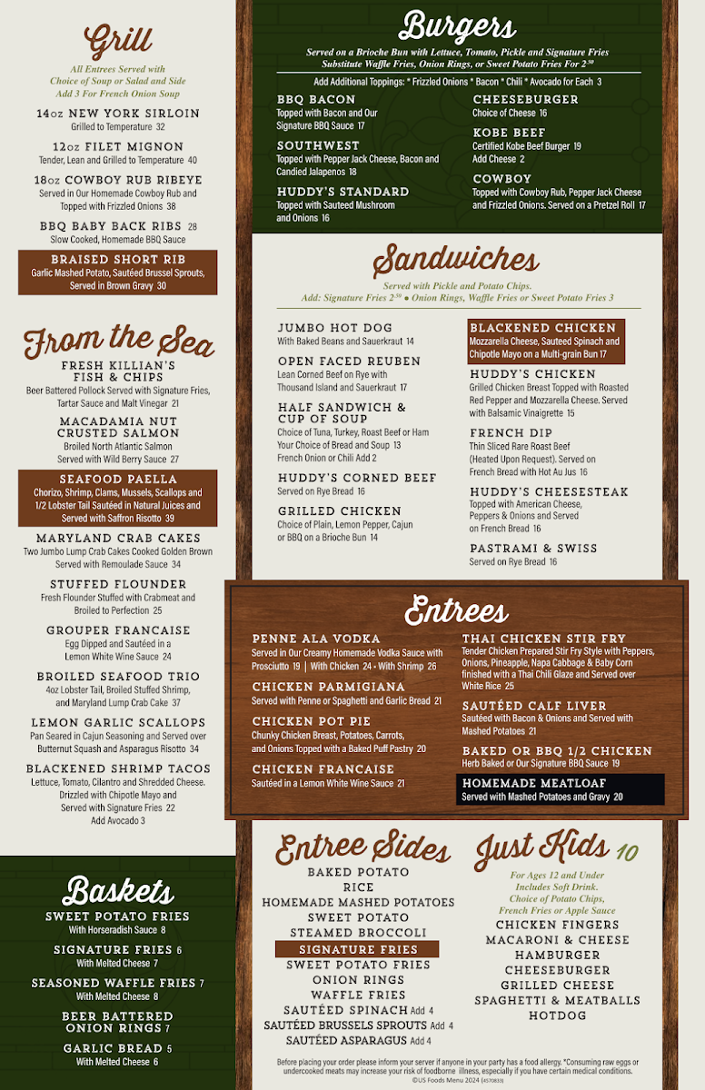 Huddy's Inn Photo Menu 2