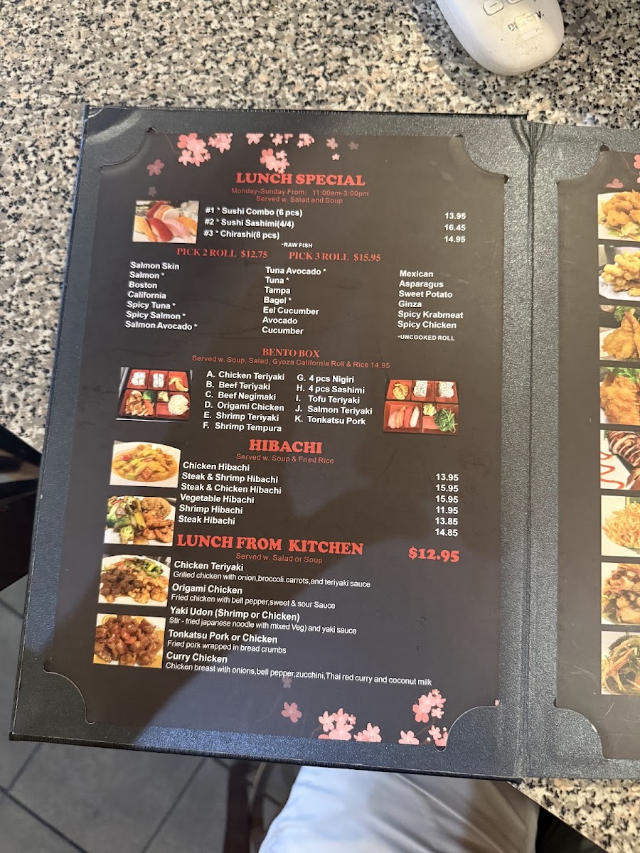 Origami Sushi Photo Menu 1
