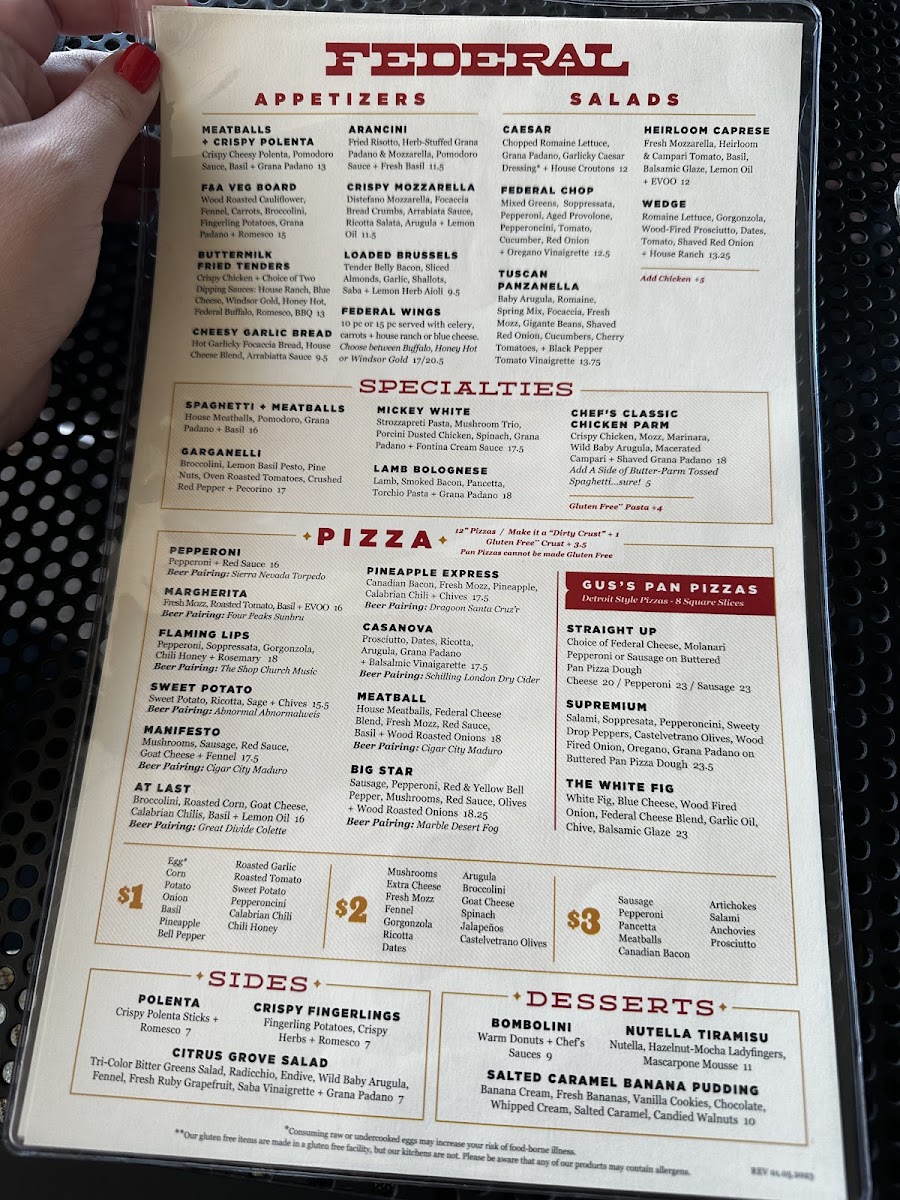 Federal Pizza Photo Menu 4