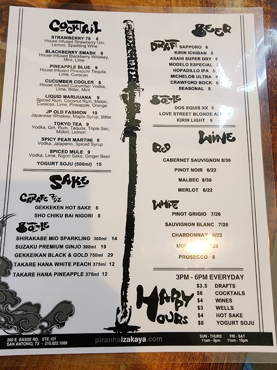 Piranha Izakaya Photo Menu 1