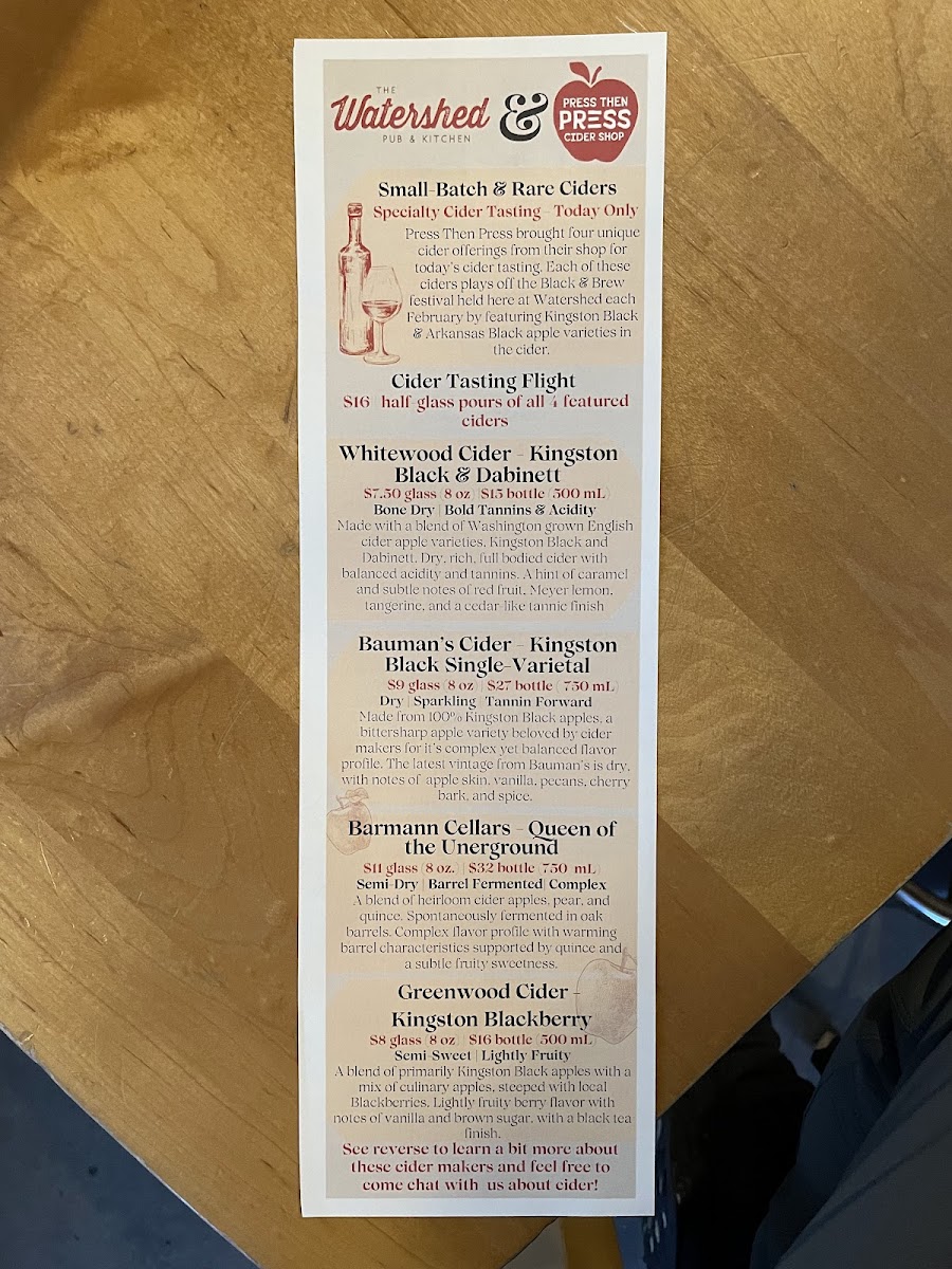 Watershed Pub & Kitchen Photo Menu 10