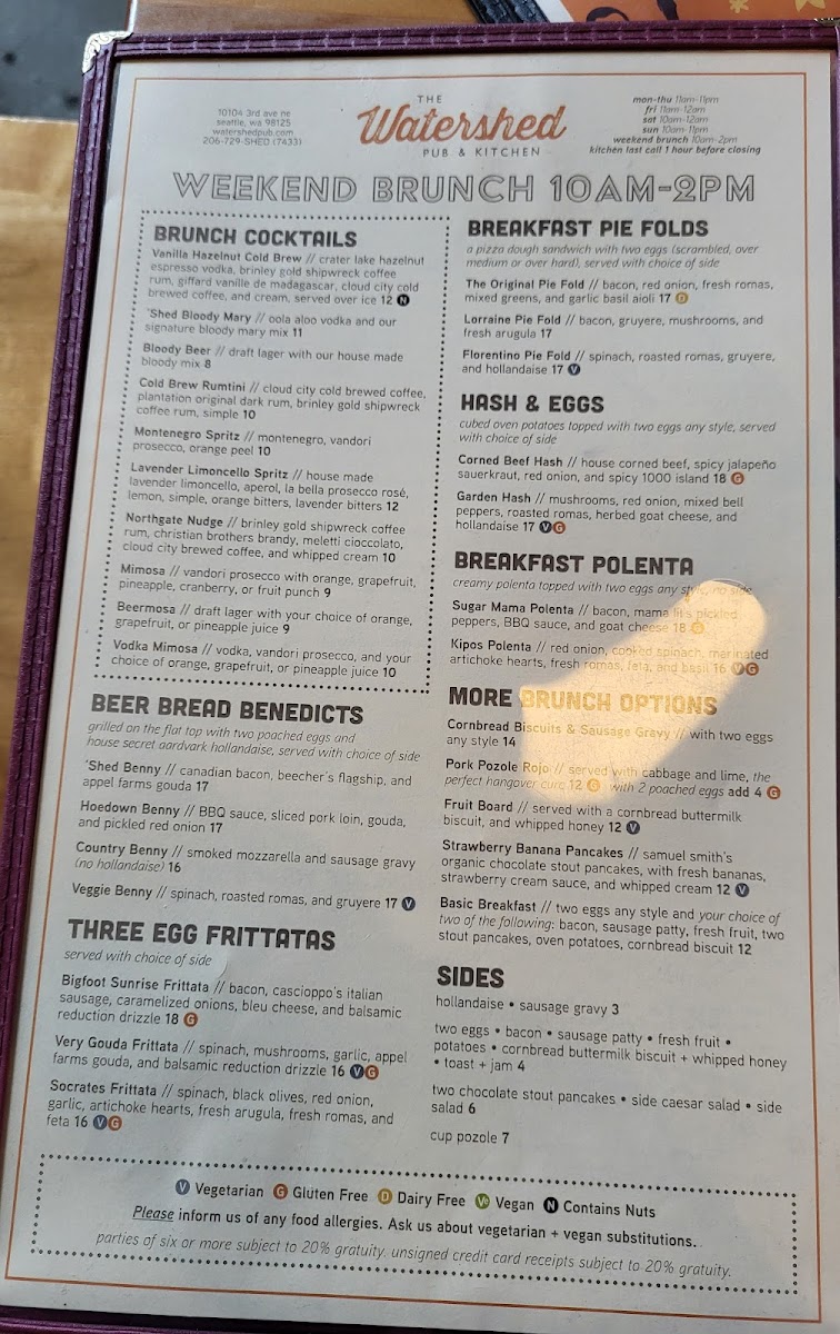 Watershed Pub & Kitchen Photo Menu 4