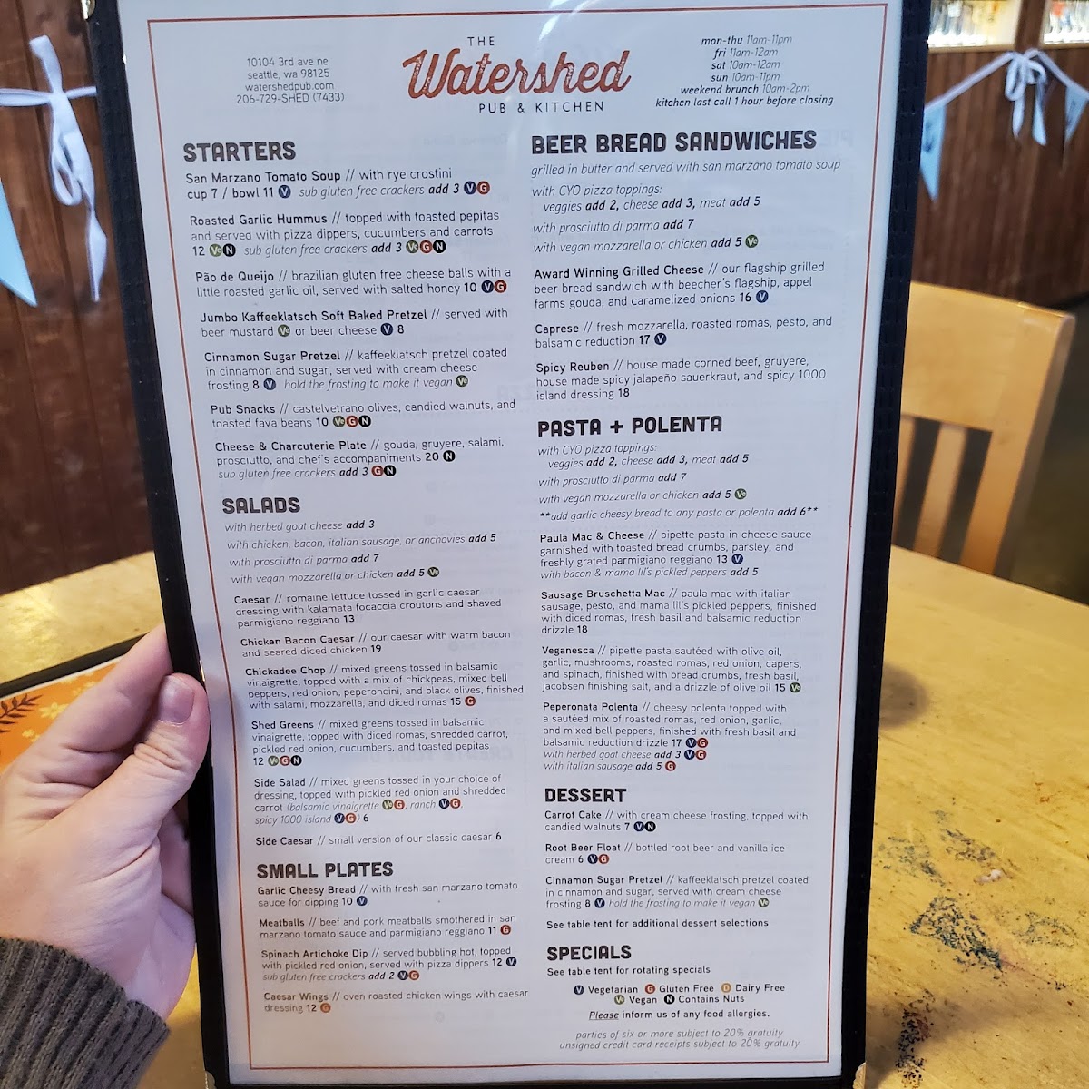 Watershed Pub & Kitchen Photo Menu 5