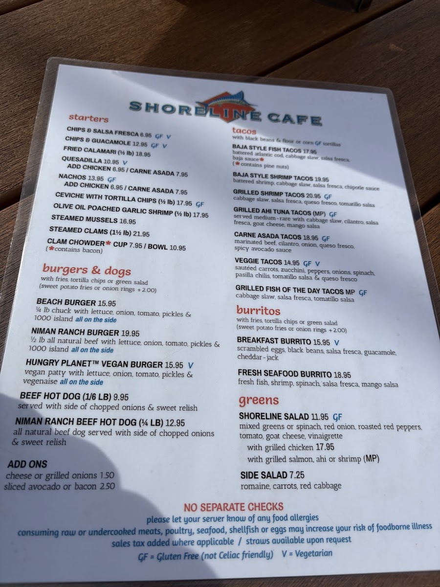 Shoreline Cafe Photo Menu 5