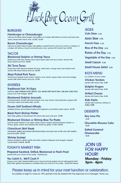 Black Point Ocean Grill Photo Menu 1