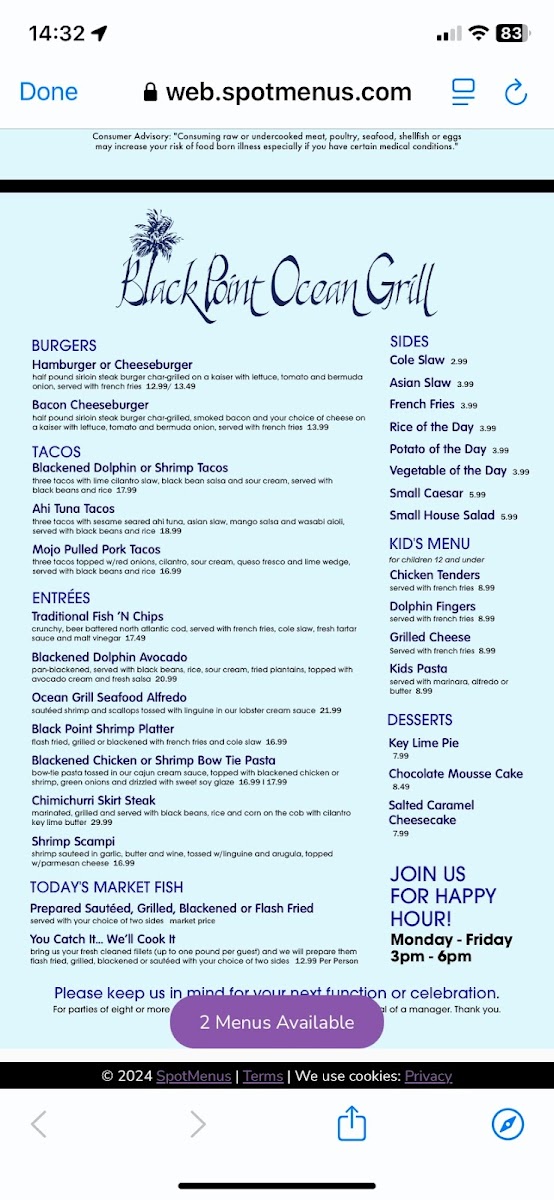 Black Point Ocean Grill Photo Menu 10