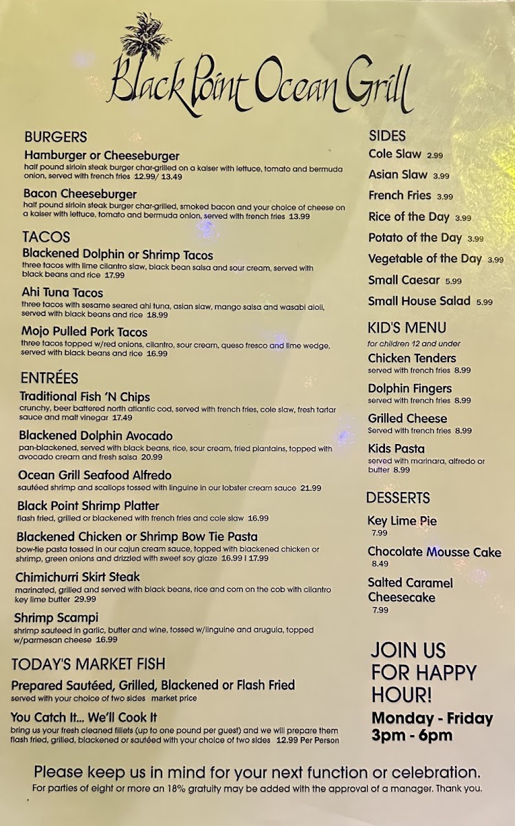 Black Point Ocean Grill Photo Menu 2