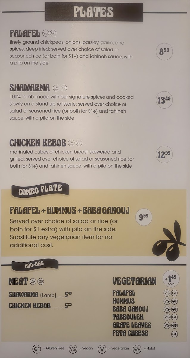 Mamoun's Falafel Photo Menu 3