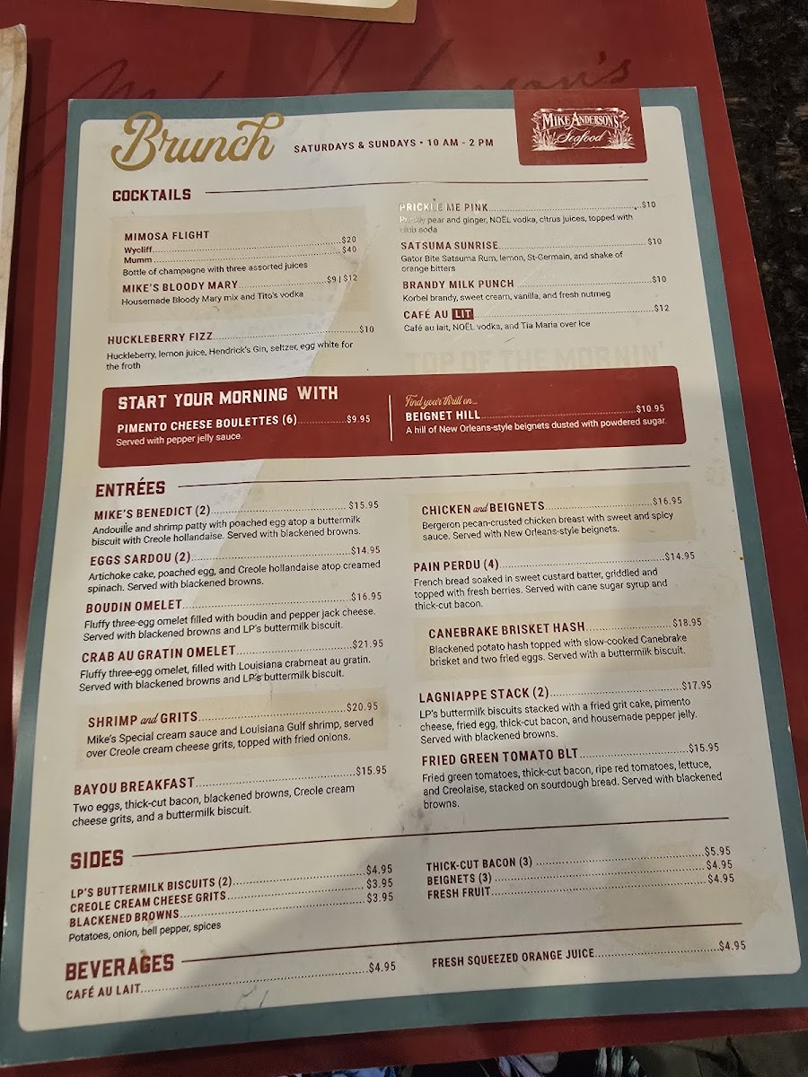 Mike Anderson's - Gonzales Photo Menu 2