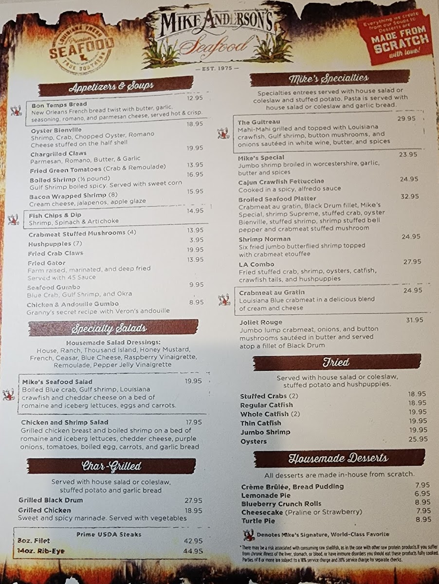Mike Anderson's - Gonzales Photo Menu 3