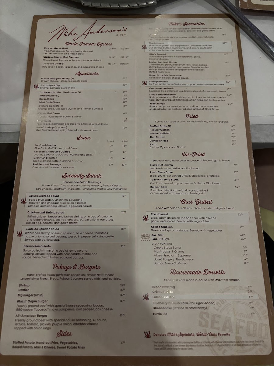 Mike Anderson's - Gonzales Photo Menu 8