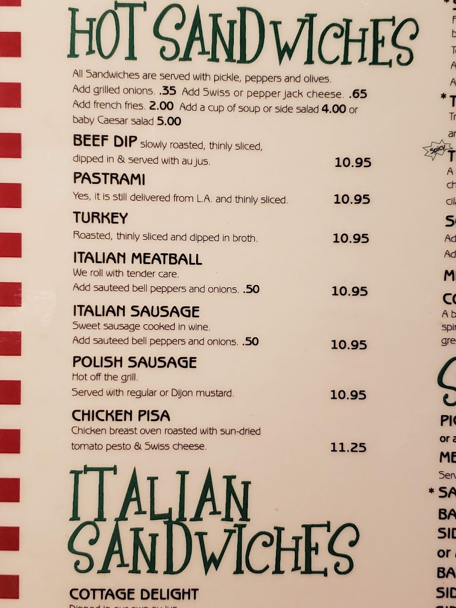 Italian Cottage Photo Menu 5