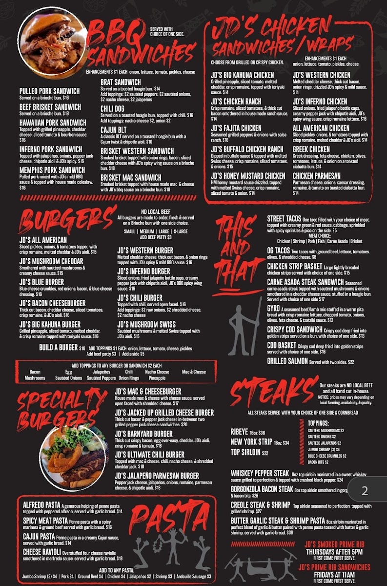 J D's BBQ Photo Menu 1