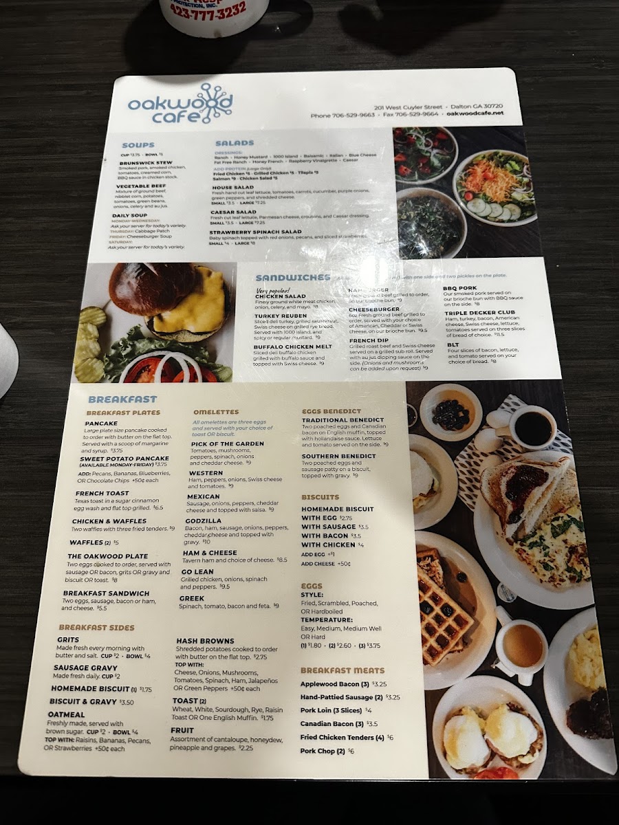 Oakwood Cafe Photo Menu 2