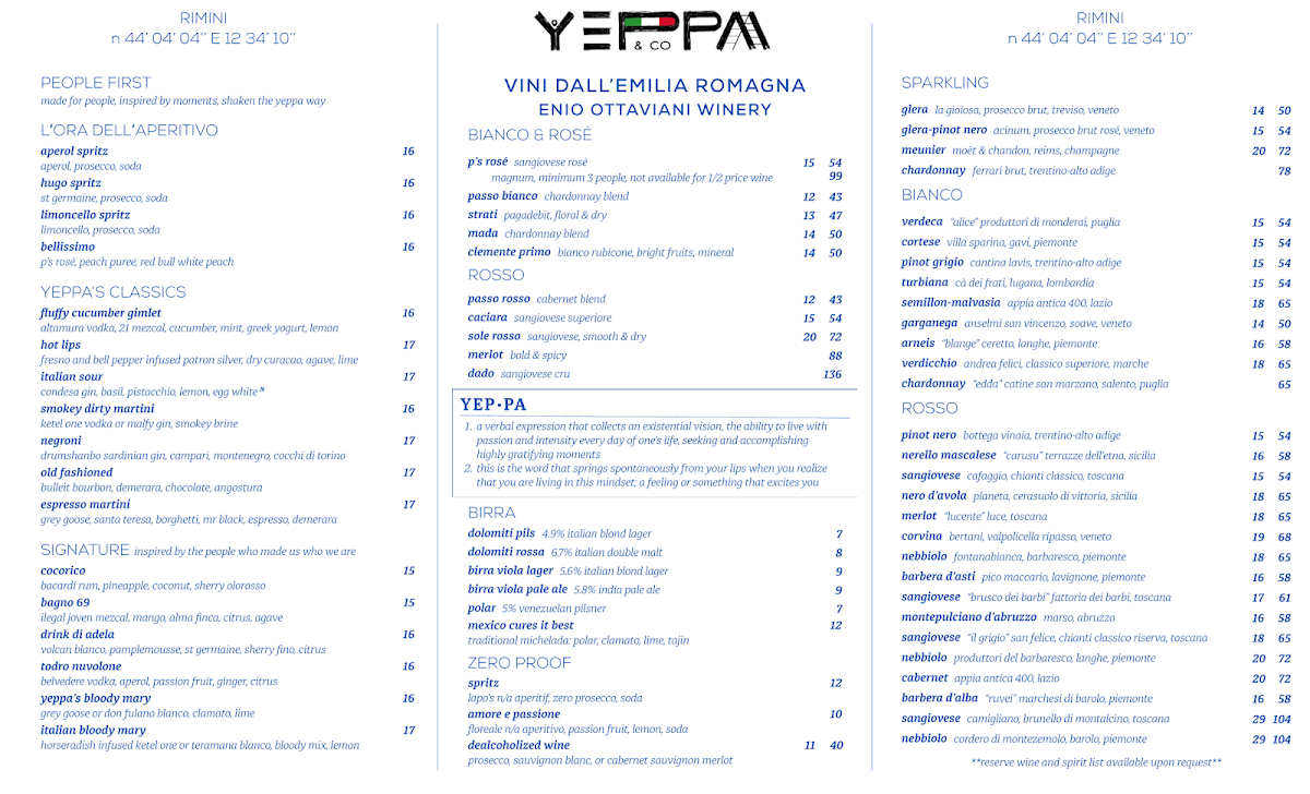 Yeppa & Co. - Buckhead Photo Menu 1