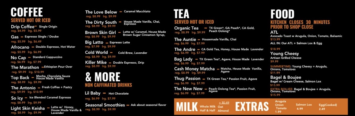 Black Coffee Atlanta Photo Menu 1