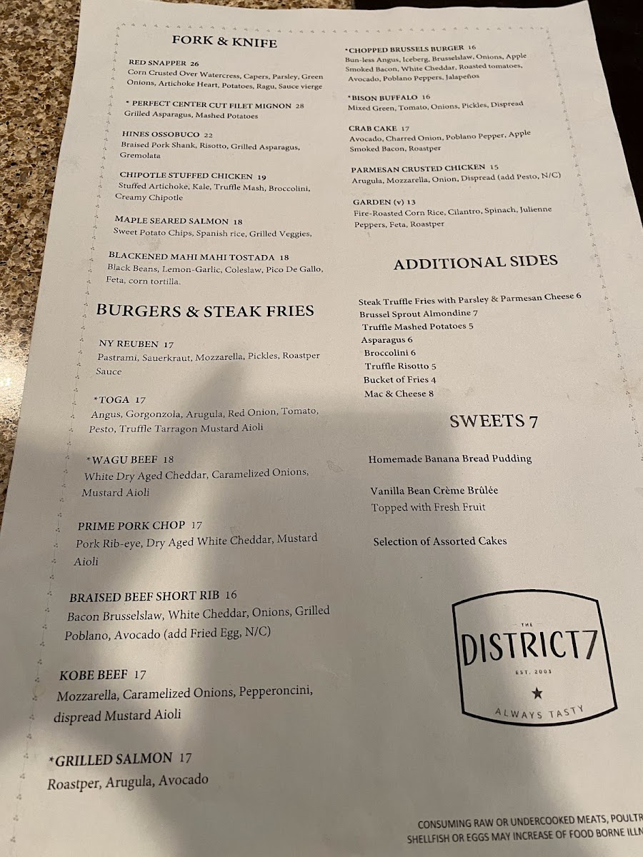 District 7 Grill Photo Menu 10