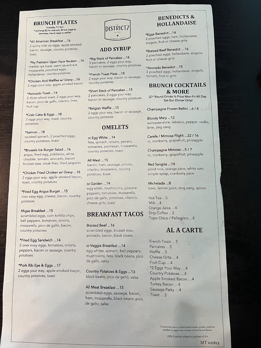District 7 Grill Photo Menu 6