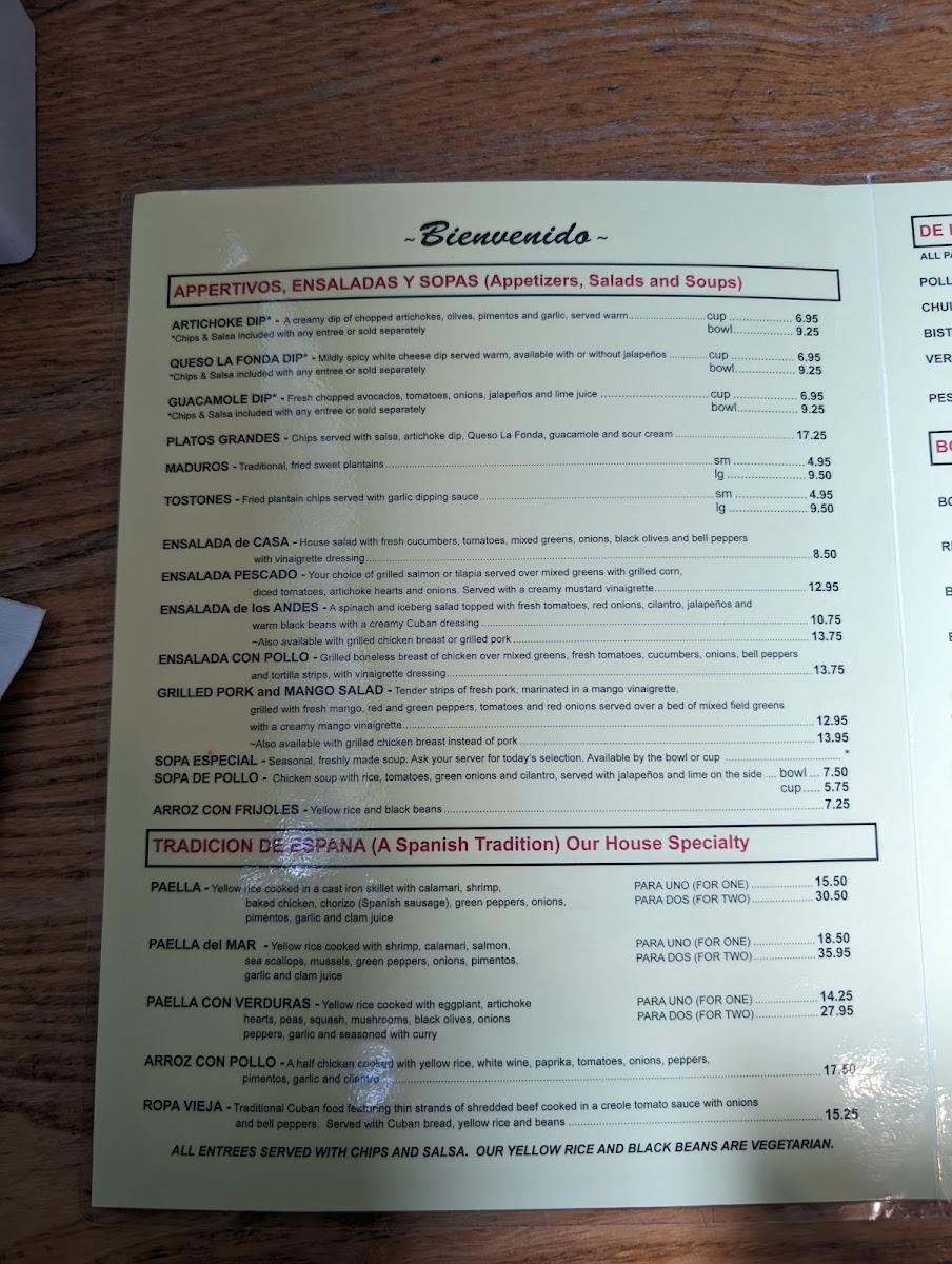 La Fonda Latina Photo Menu 10